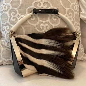 Beautiful zebra silver purse by YvesSaintLaurent very rare collection purse